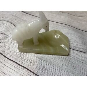 Carved Onyx & Marble Donkey Figurine Ashtray Rustic Decorative Trinket